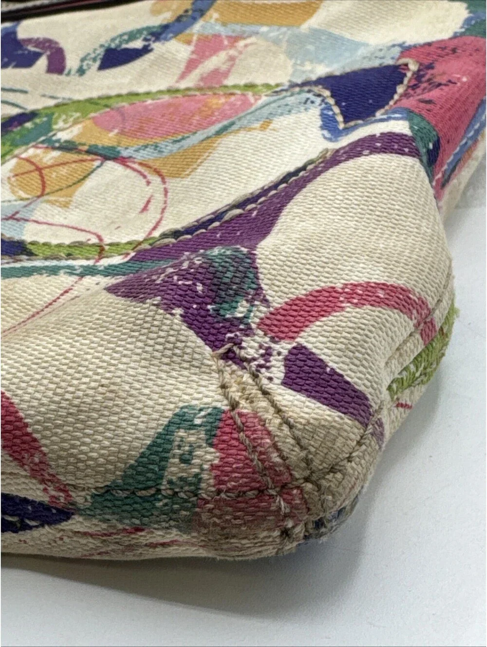 Coach Poppy Stamped C Hippie Signature Bag Colorful Monogram Shoulder Bag *READ*